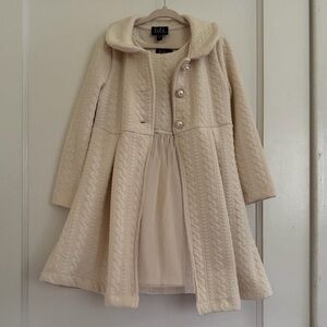 Lilt Little Girls Cream Dress and Coat Set